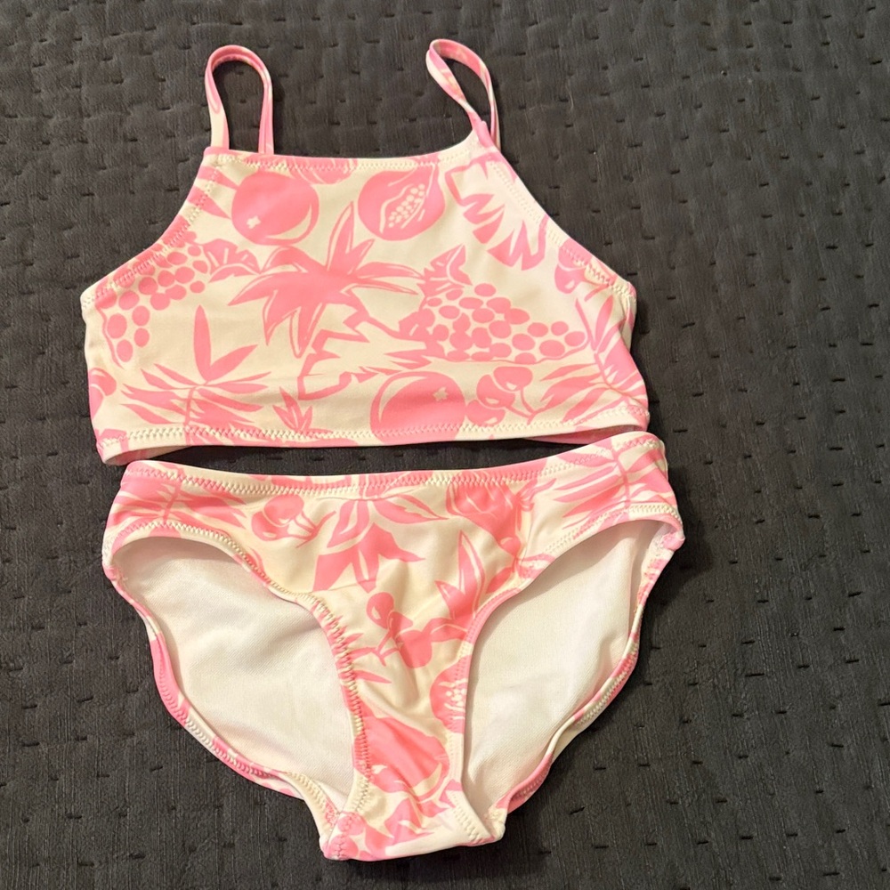 Gap Kids Pink Tropical Print Two-Piece Swimsuit